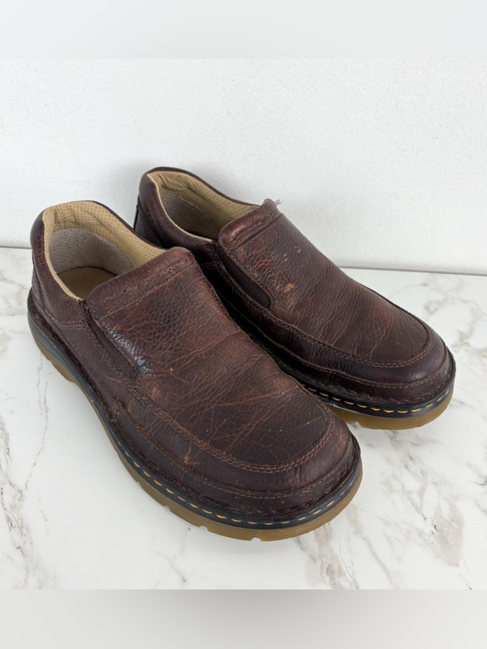 Dr. Martens Orson Men’s Brown Leather Slip On Shoes Sz 9